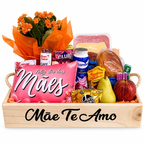 Cesta Especial Dia das Mães com Flores, Frutas e Café da Manhã